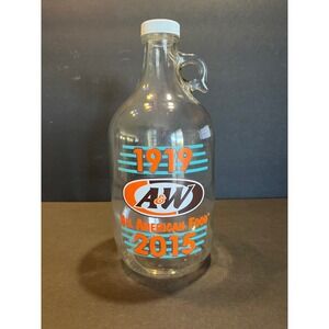 A&W Root Beer Glass Growler Jug 1919-2015 All American Food Soda Collectible 11"